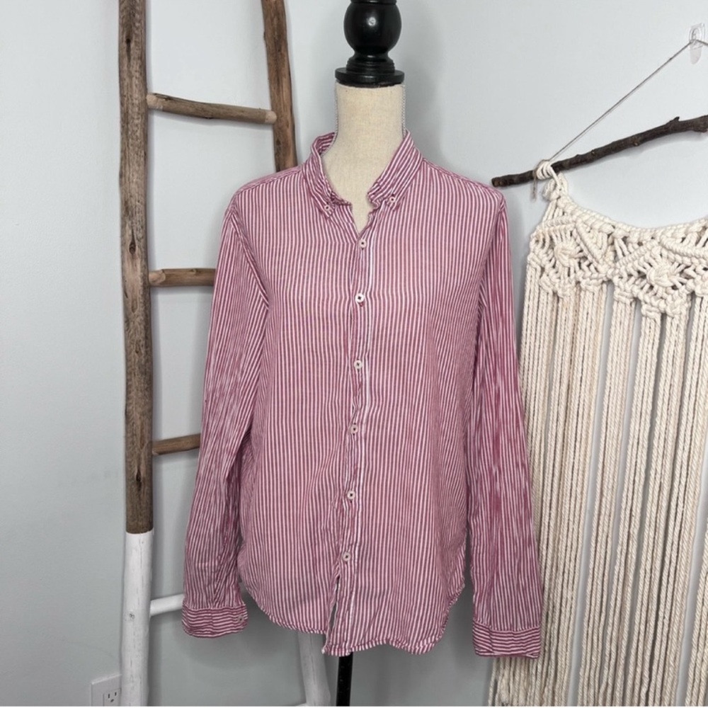 3/$20 BDG cotton striped button down shirt sz L